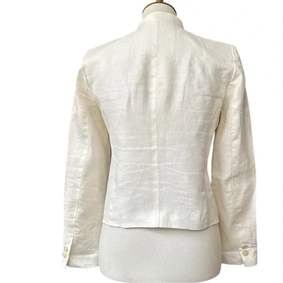 LOFT Cream Tailored Blazer with Textured Fabric - Picture 2 of 8